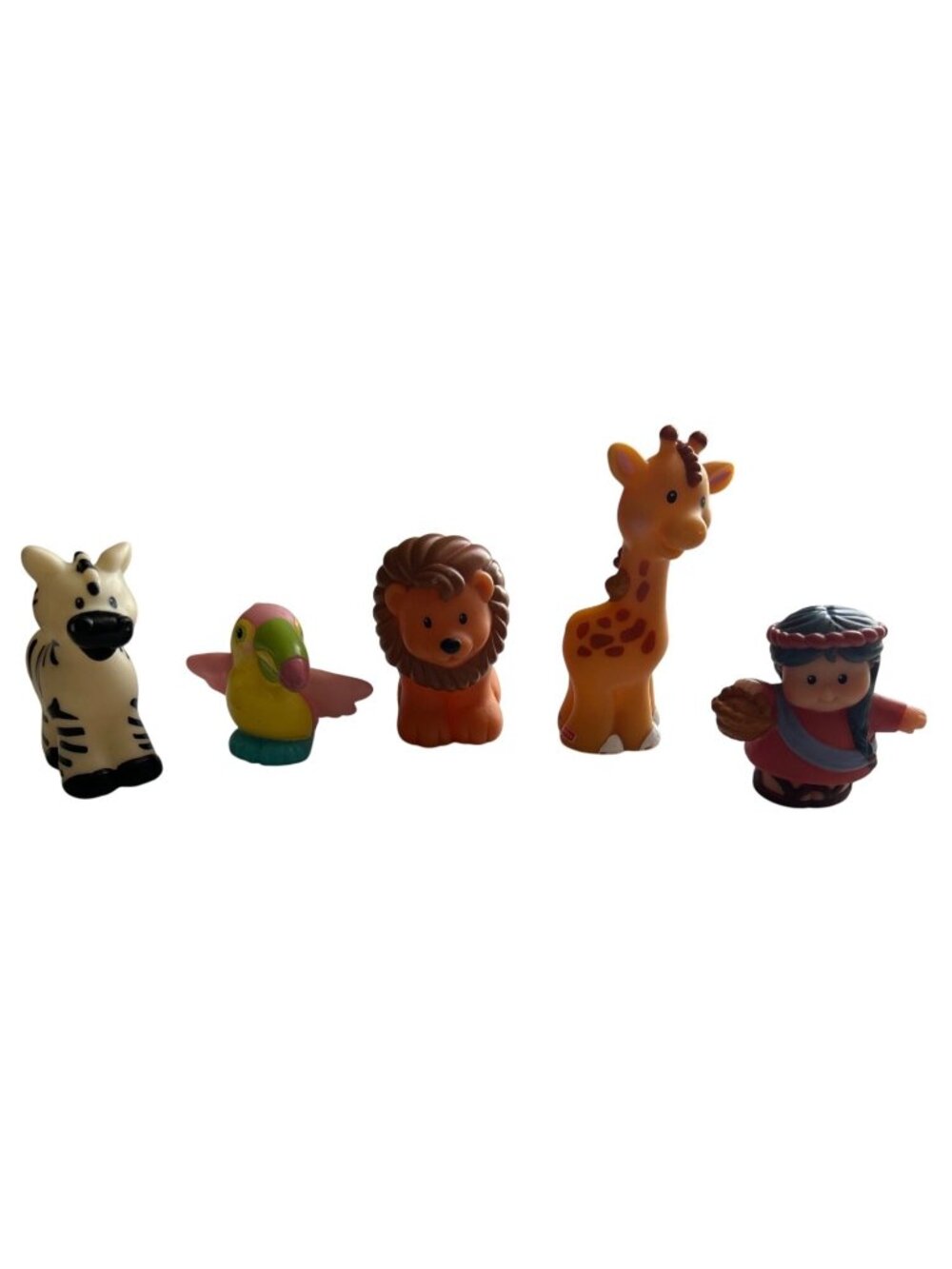 Fisher-Price 5 Little People Noahs Ark Plastic Animal Toys 2002 Collectible